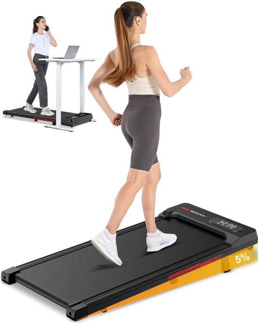 HomeFitnessCode 4in1 Laufband | 5% Steigung 1-8km/h | Untertisch | Schwarz