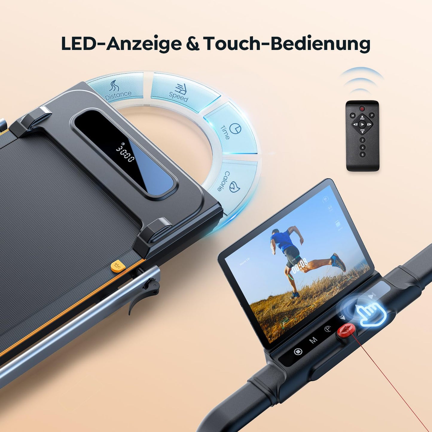 Klappbares Laufband 2in1 | 12km/h + Neigung | LCD | App | Kein Aufbau