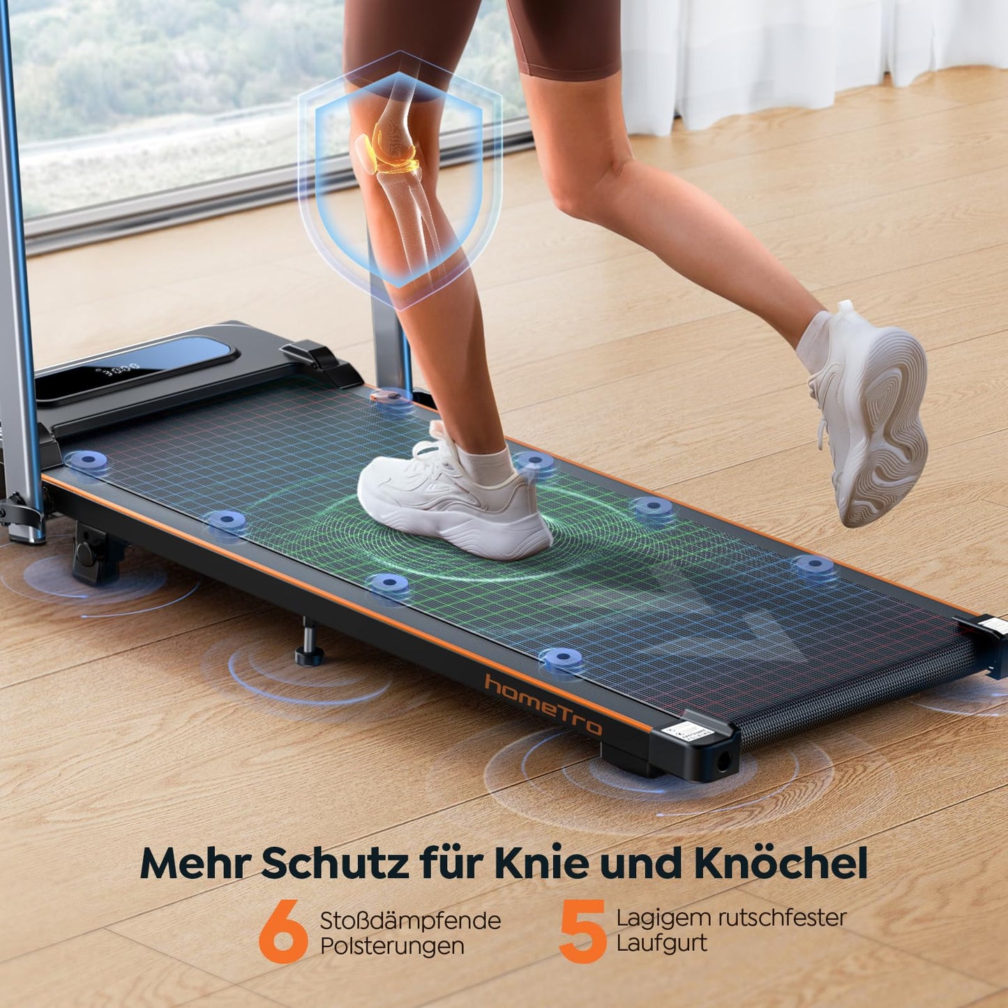 Klappbares Laufband 2in1 | 12km/h + Neigung | LCD | App | Kein Aufbau